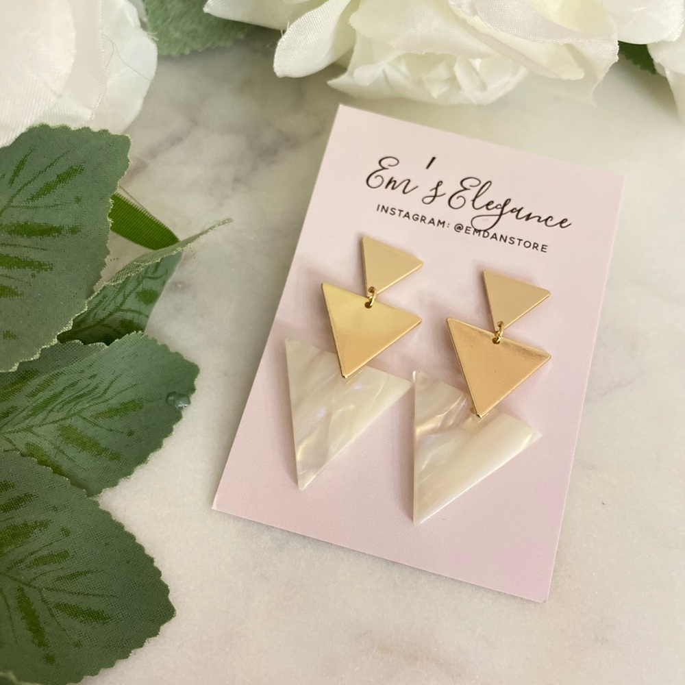 Earrings Triangle drop  earrings
